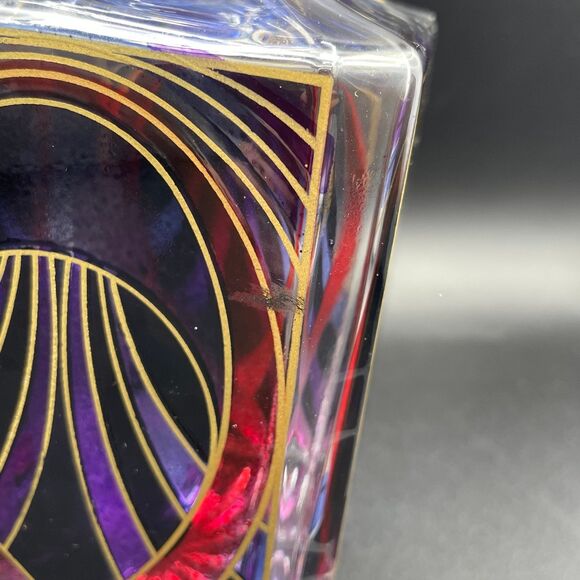 Beautifully Decorated Stain Glass Style Crystal Decanter Breast Cancer Awareness - Picture 5 of 12